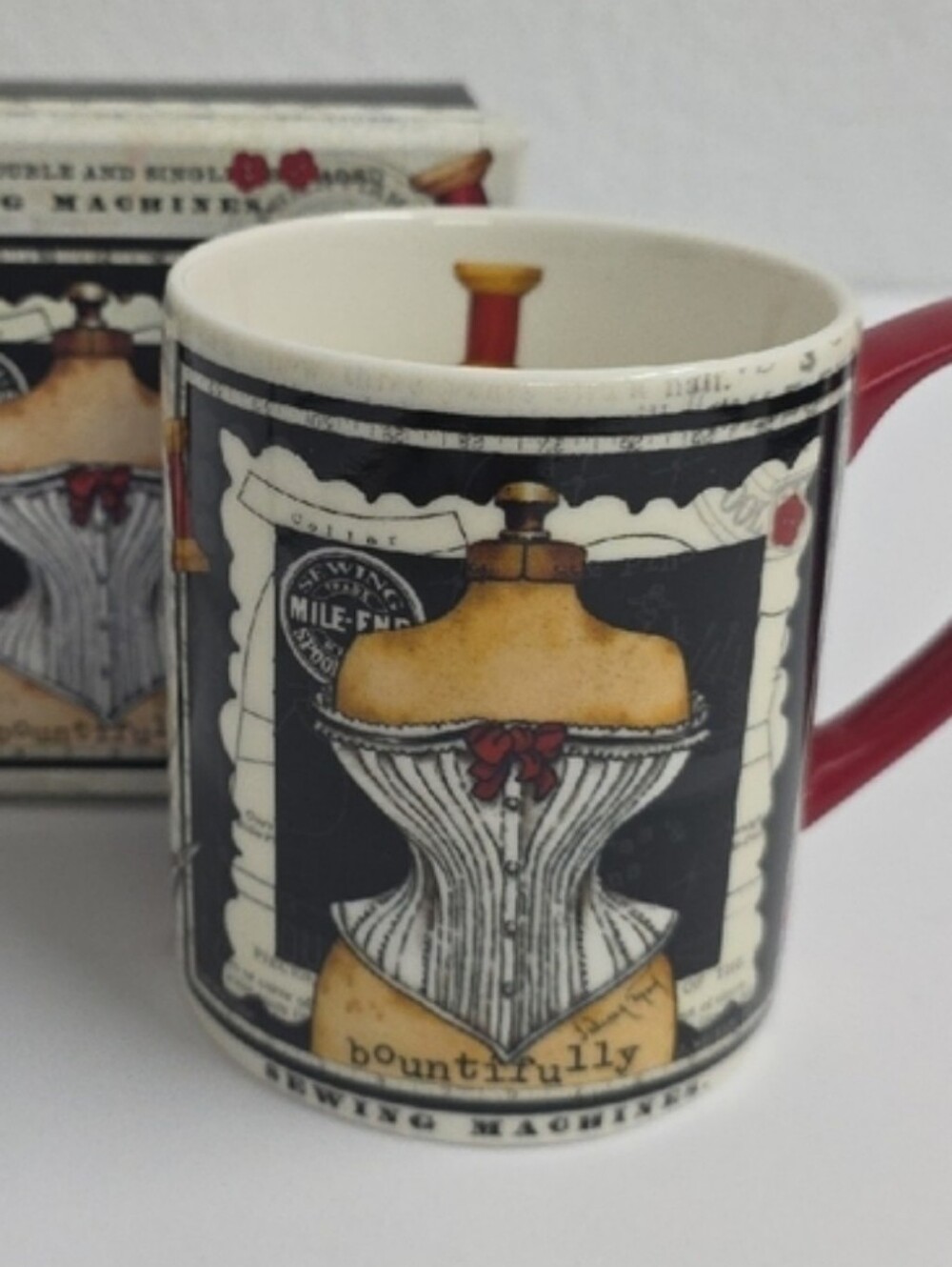Lang Sewing Themed Coffee Mug Dress Form Corset Seamstress Gift w/ Box